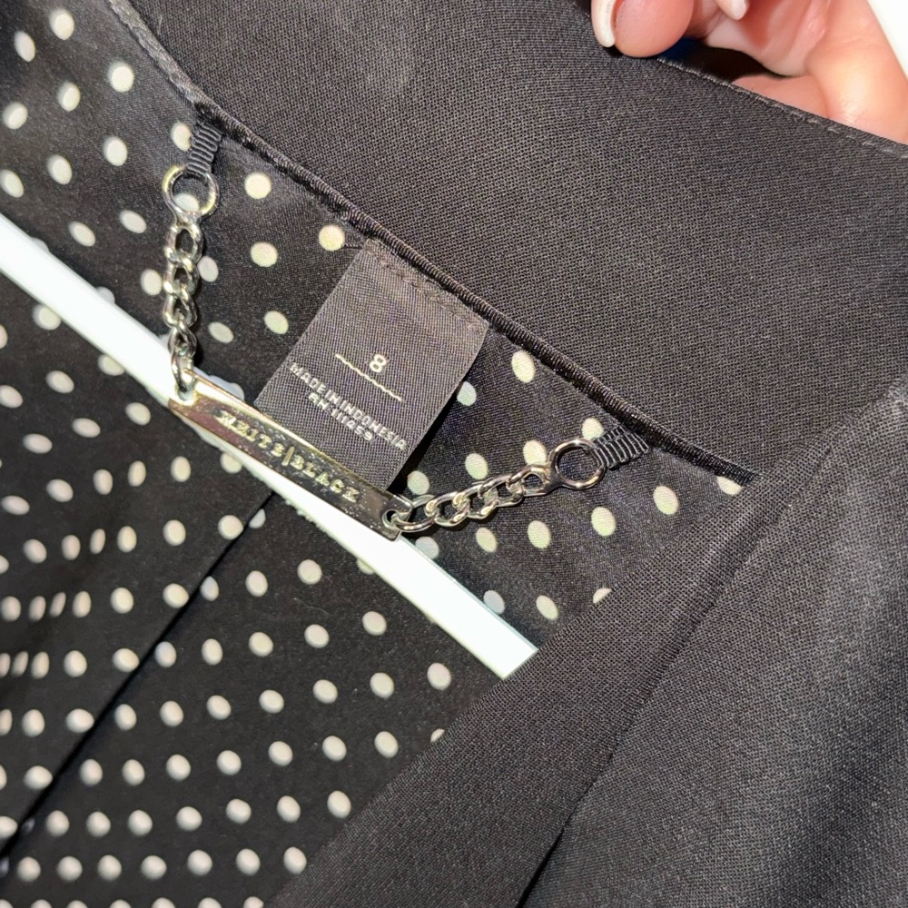 White House Black Market Black Blazer With Polka Dot Lining - Image 7